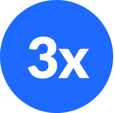 3 times greater