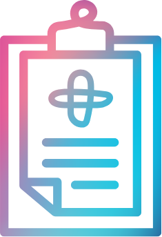 medical records clipboard icon with blue purple gradient