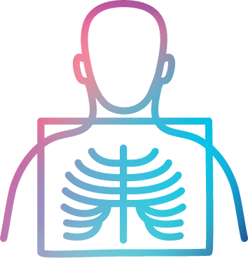 x-ray icon with blue purple gradient