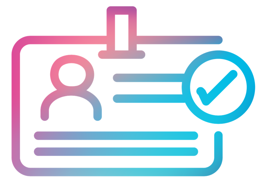 I.D card icon with blue purple gradient